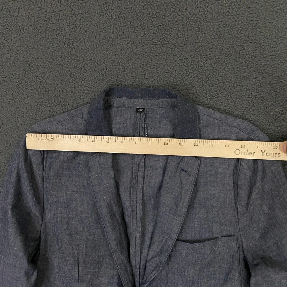 J.CREW Ludlow Jacket Mens XS Blue Chambray Cotton Blazer Sport Coat